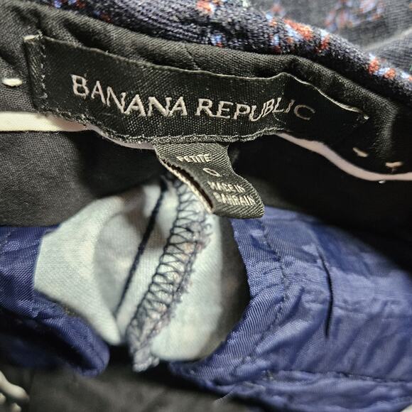 Banana Republic Navy Print Dress Pants Size 0 - Picture 3 of 4